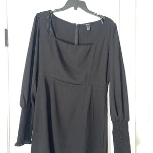 Forever 21 Gray Smocked Long Sleeve Blouse